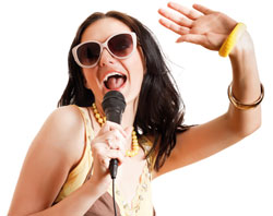 Image of a woman singing